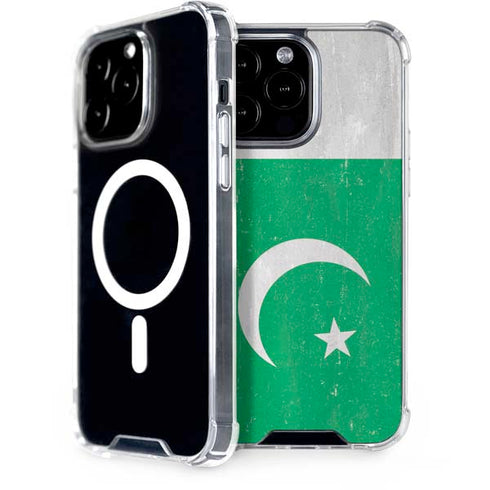 Pakistan Flag Distressed iPhone 15 Pro Max MagSafe Case